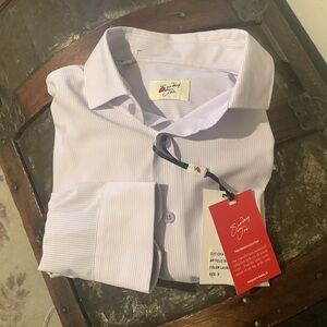 Sunday Joe Men's Lavender Stripped Dress Shirt Sz Small NWT